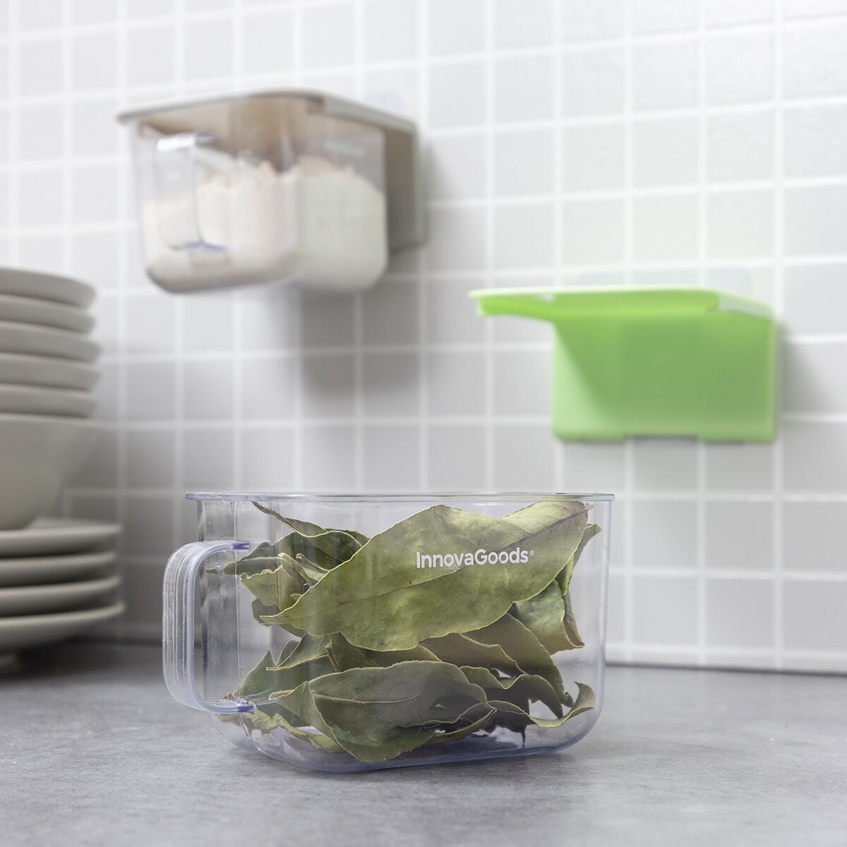 Removable kitchen containers with Handstore InnovaGoods stickers 2-pack-6