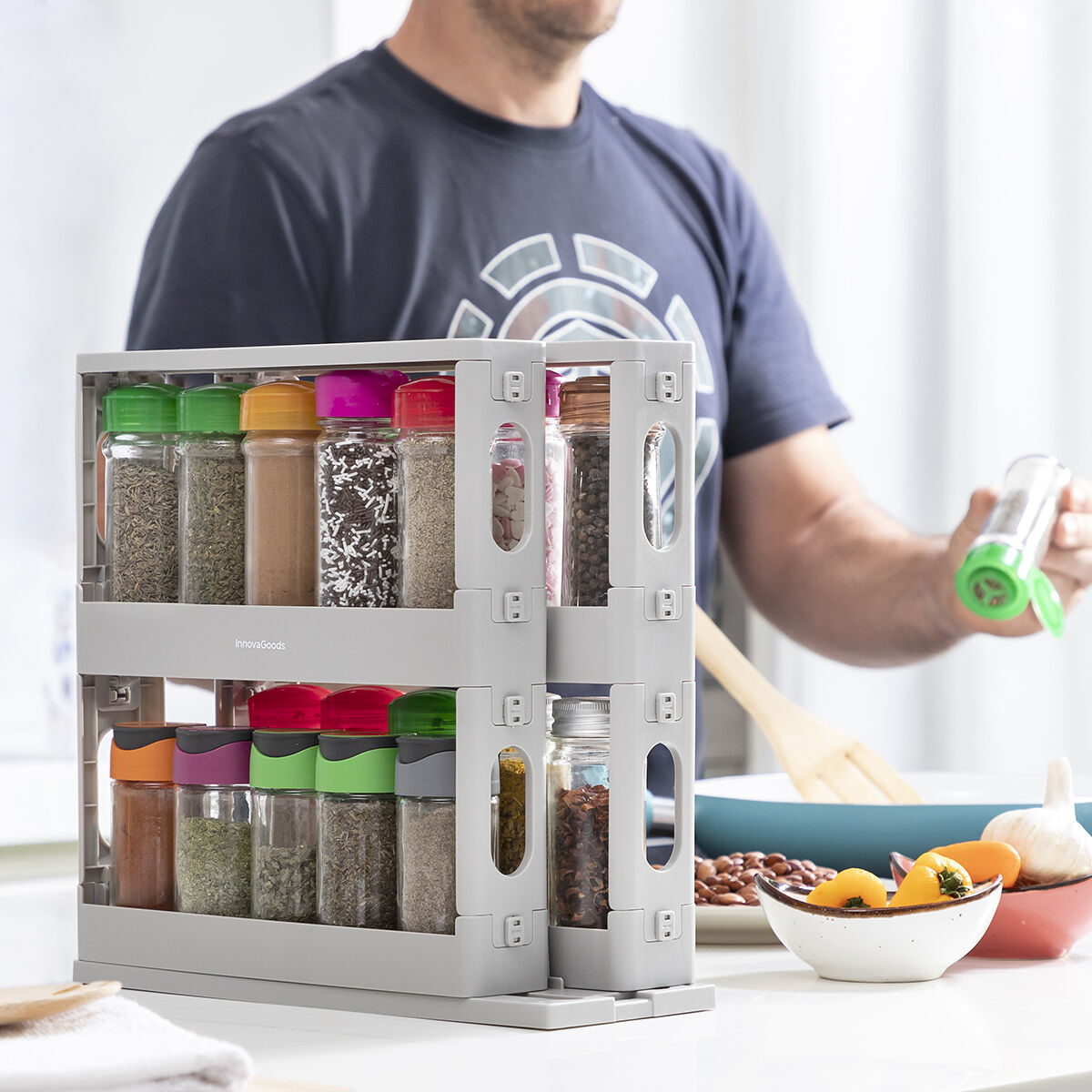 Rispick InnovaGoods Sliding and Swivel Spice Organizer-4