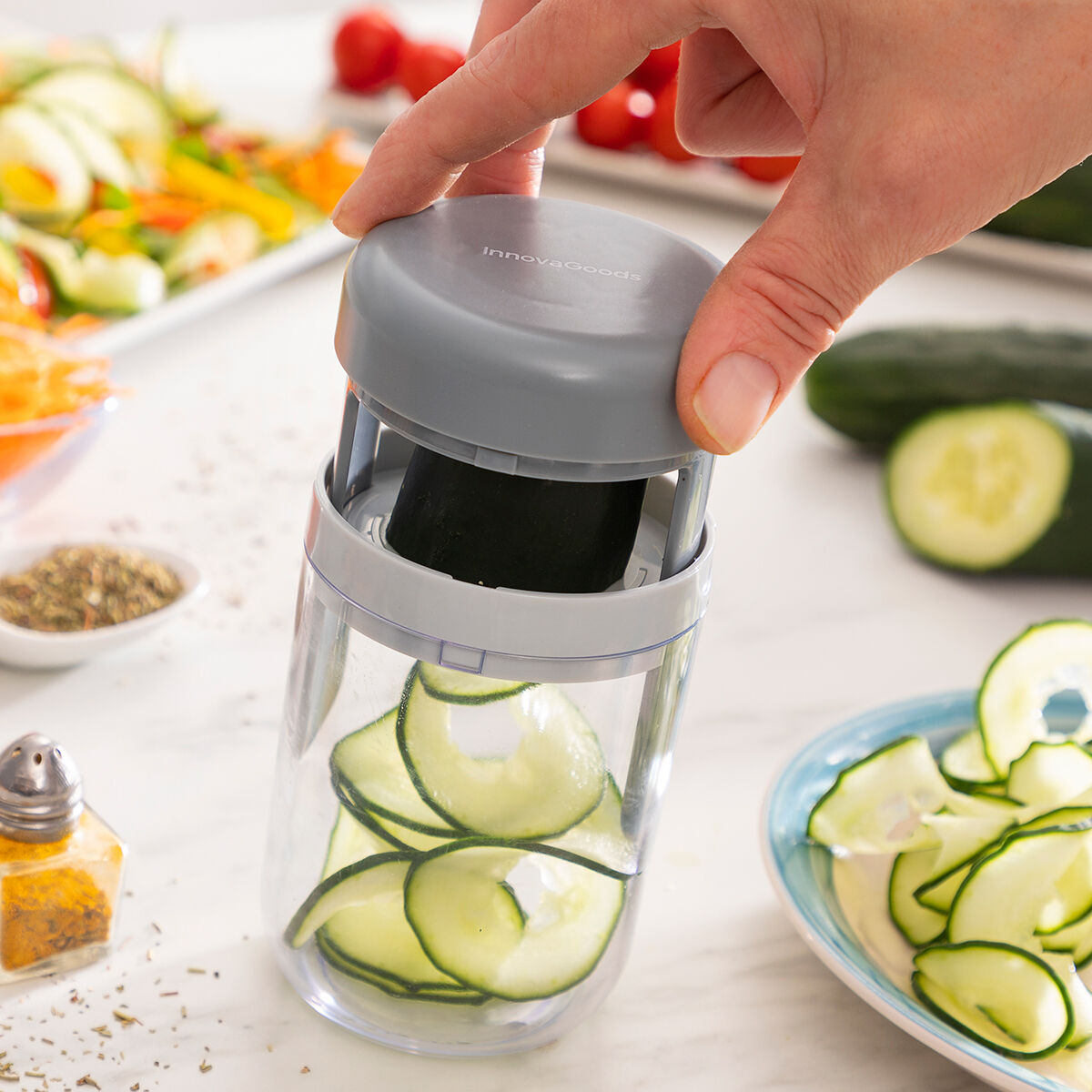 Vigizer InnovaGoods Spiral Vegetable Cutter and Grater Recipes-3