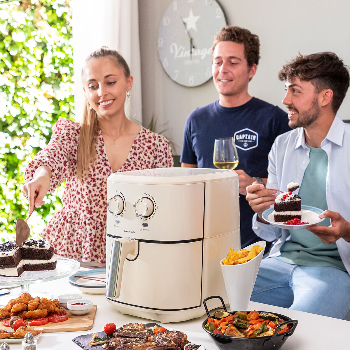 Аэрофритюрница InnovaGoods Vynner Pro 5500 Кремовый 1700 W 5,5 L Нержавеющая сталь-3