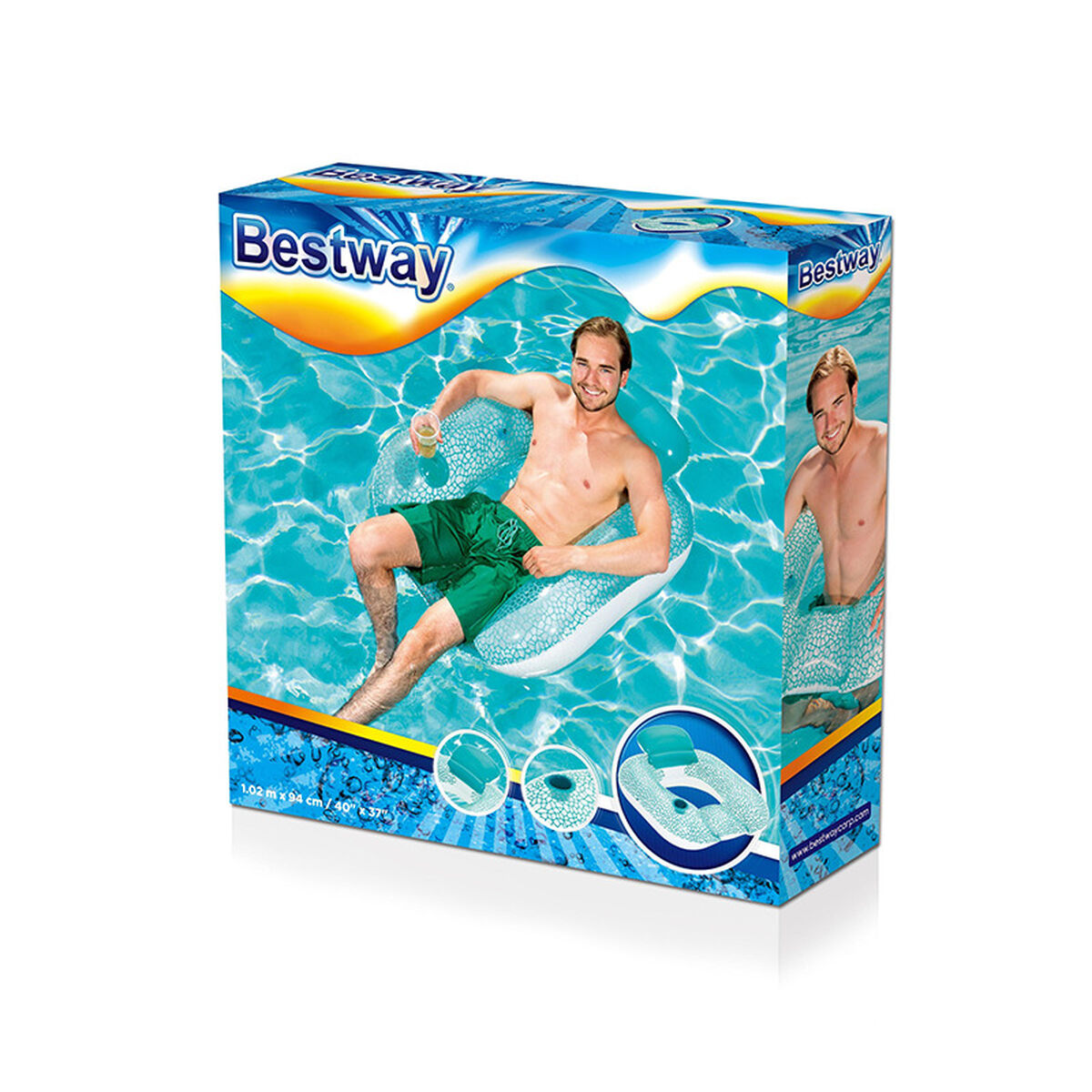 Надувное кресло для бассейна Bestway Разноцветный 102 x 94 cm-2