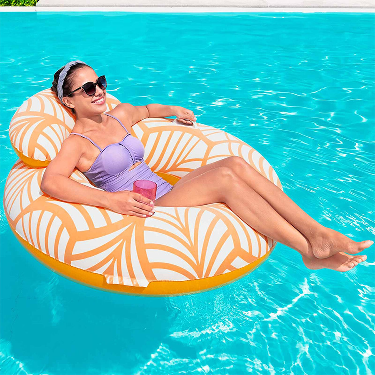 Надувное кресло для бассейна Bestway Deluxe 118 x 117 cm Оранжевый-3
