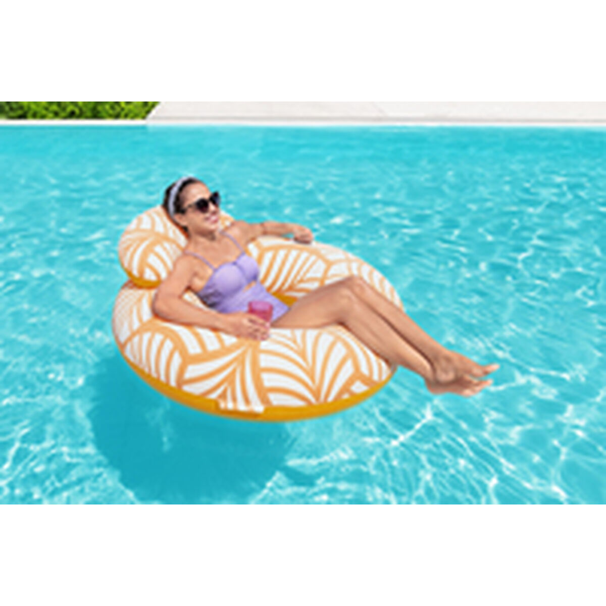 Надувное кресло для бассейна Bestway Deluxe 118 x 117 cm Оранжевый-8