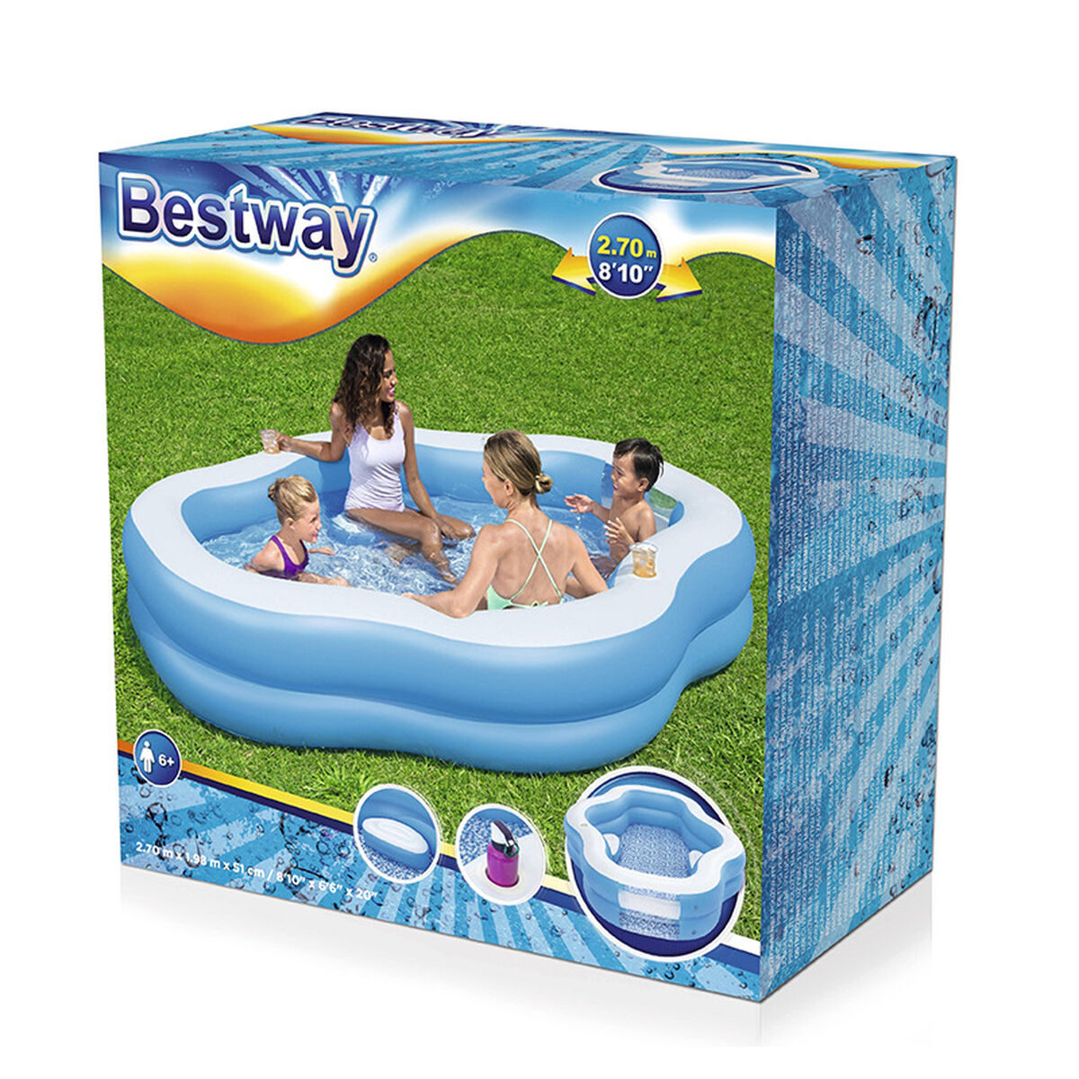 Надувной бассейн Bestway Разноцветный 270 x 198 x 51 cm-2