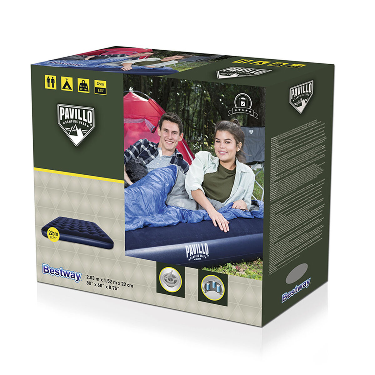 Надувной матрас Bestway Queen 203 x 152 x 22 cm-2