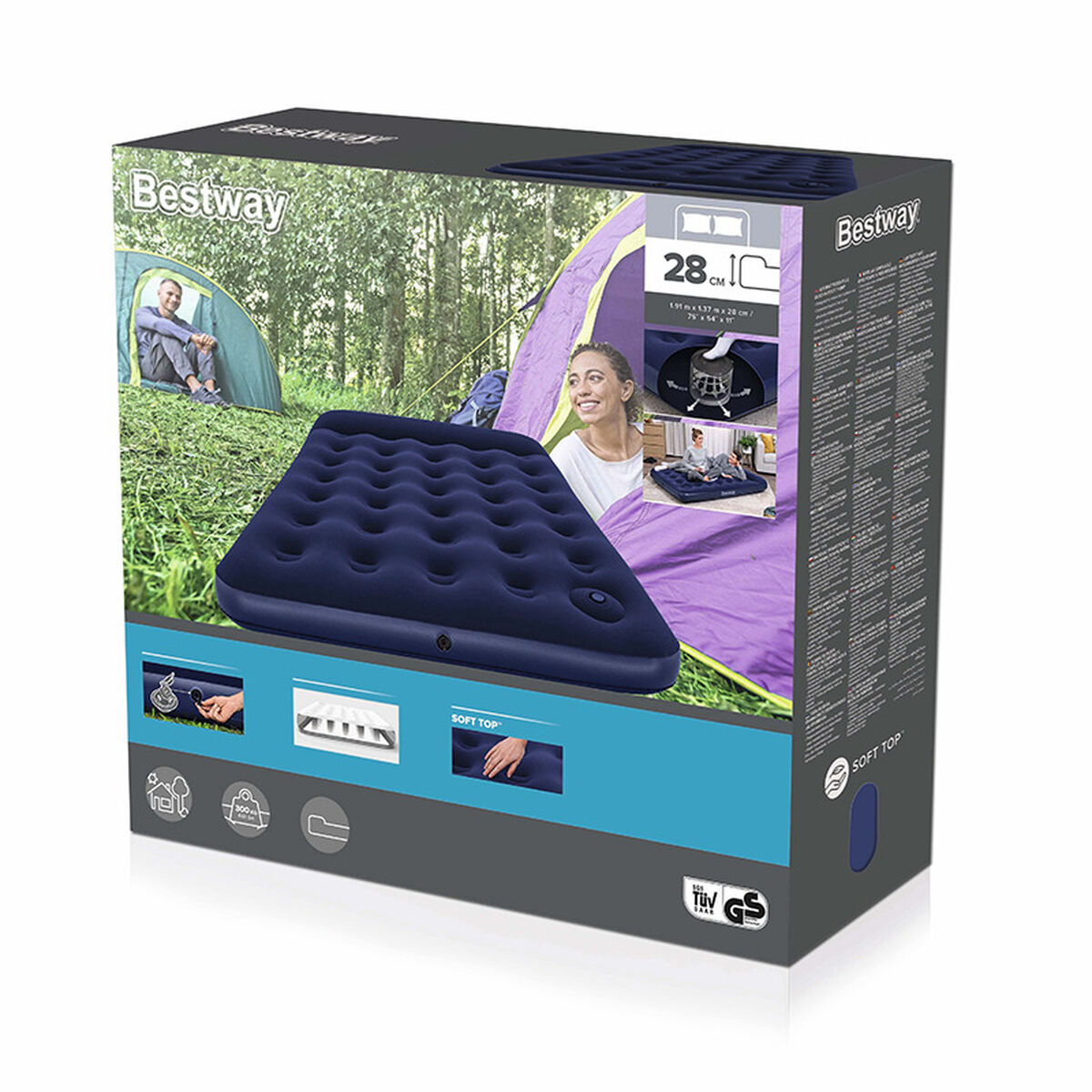 Надувной матрас Bestway 191 x 137 x 28 cm-2