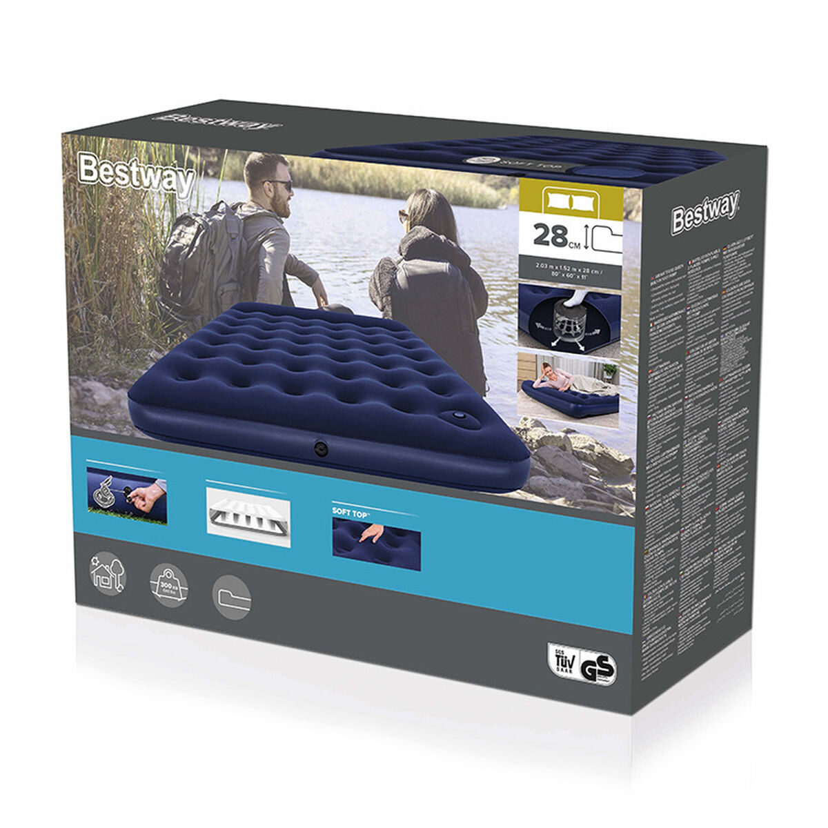 Надувной матрас Bestway 203 x 152 x 28 cm-2