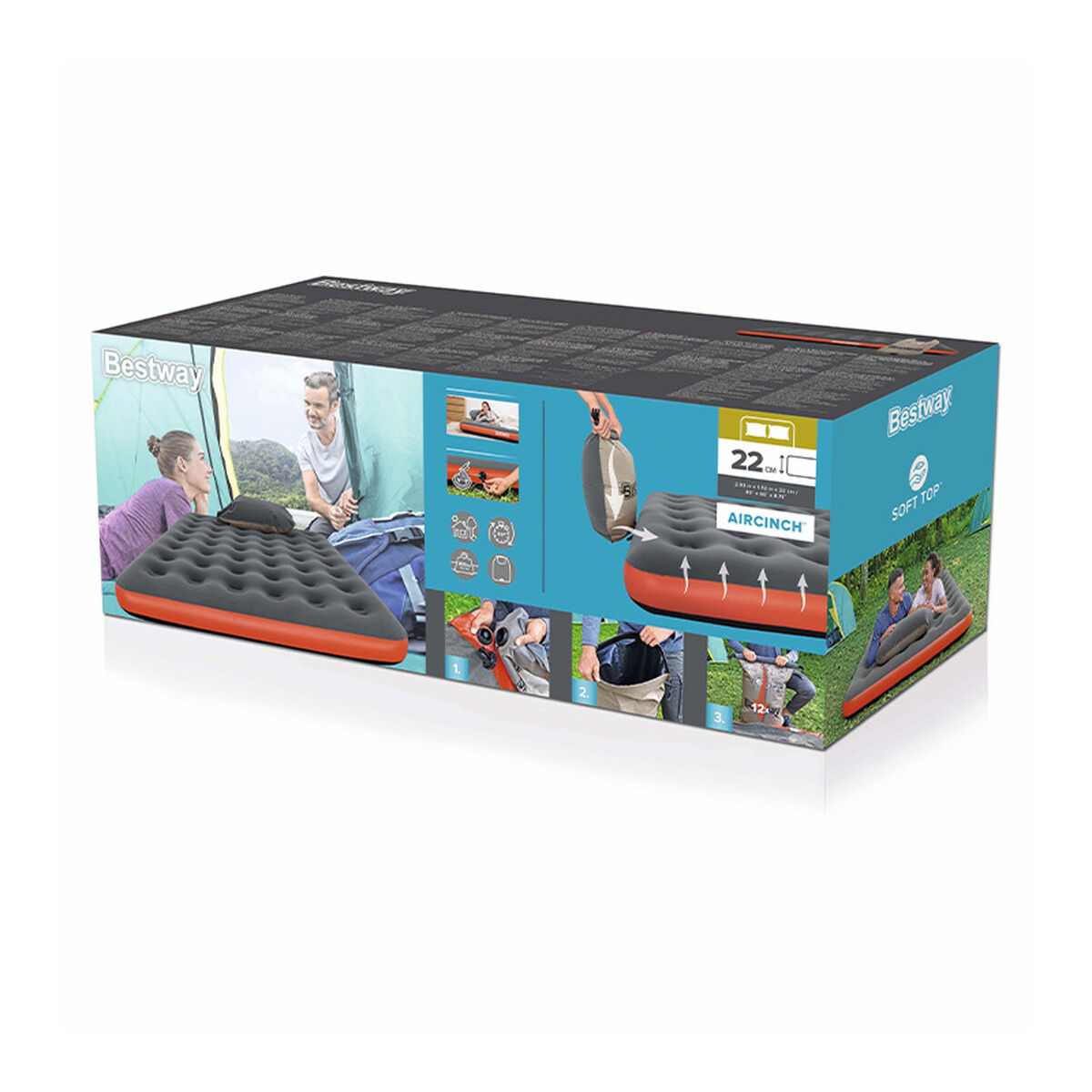 Надувной матрас Bestway 203 x 183 x 22 cm-4