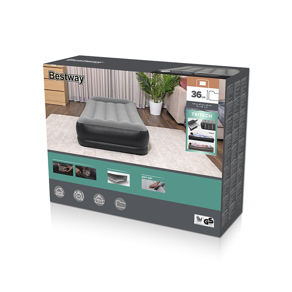 Надувной матрас Bestway 191 x 97 x 36 cm-3