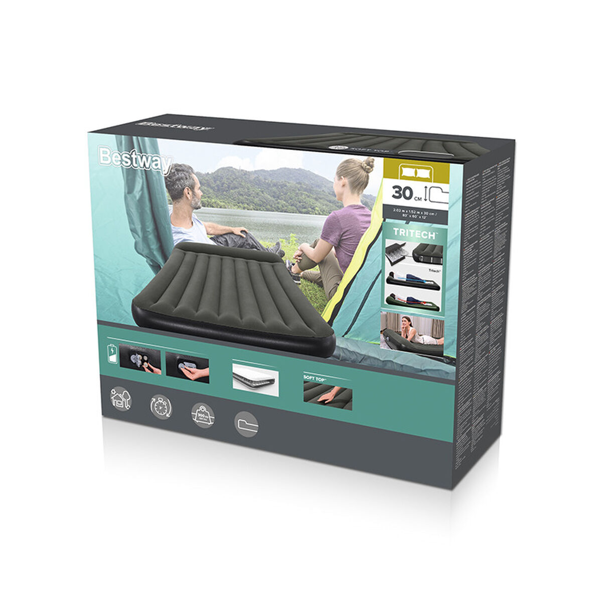 Надувной матрас Bestway 203 x 152 x 30 cm-2