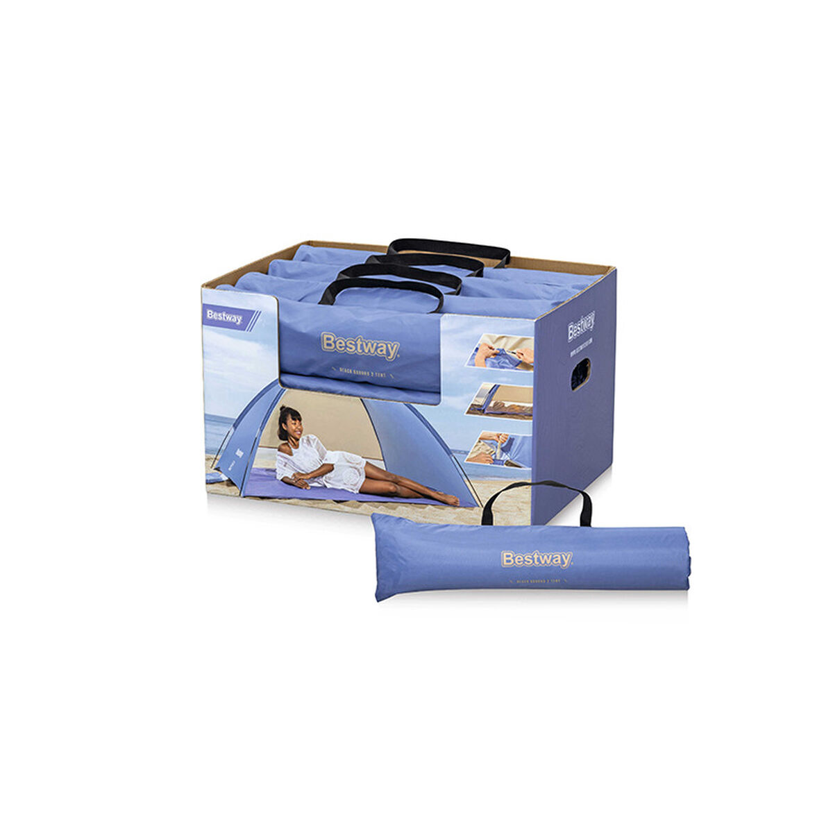 Пляжная палатка Bestway Синий 200 x 120 x 95 cm-2