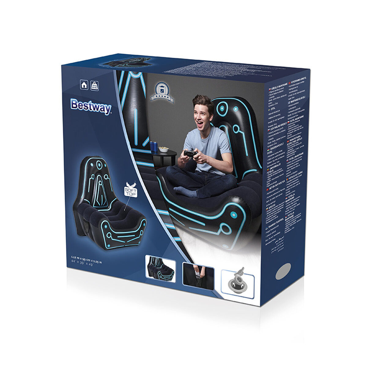 Надувное кресло Bestway Gamer Чёрный 112 x 99 x 125 cm-2