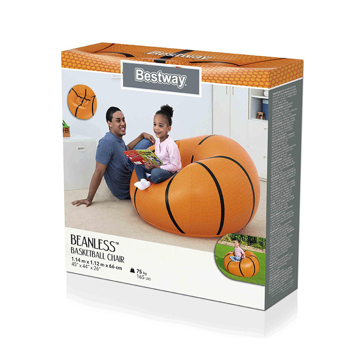 Надувное кресло Bestway Оранжевый 114 x 112 x 66 cm Баскетбол-2