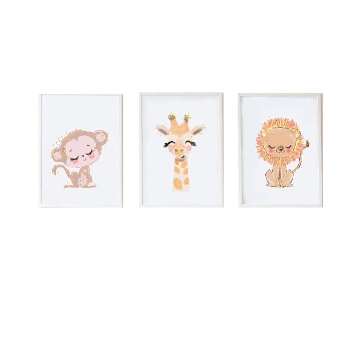 Листов Crochetts 33 x 43 x 2 cm Лев Обезьяна Жираф 3 Предметы-2