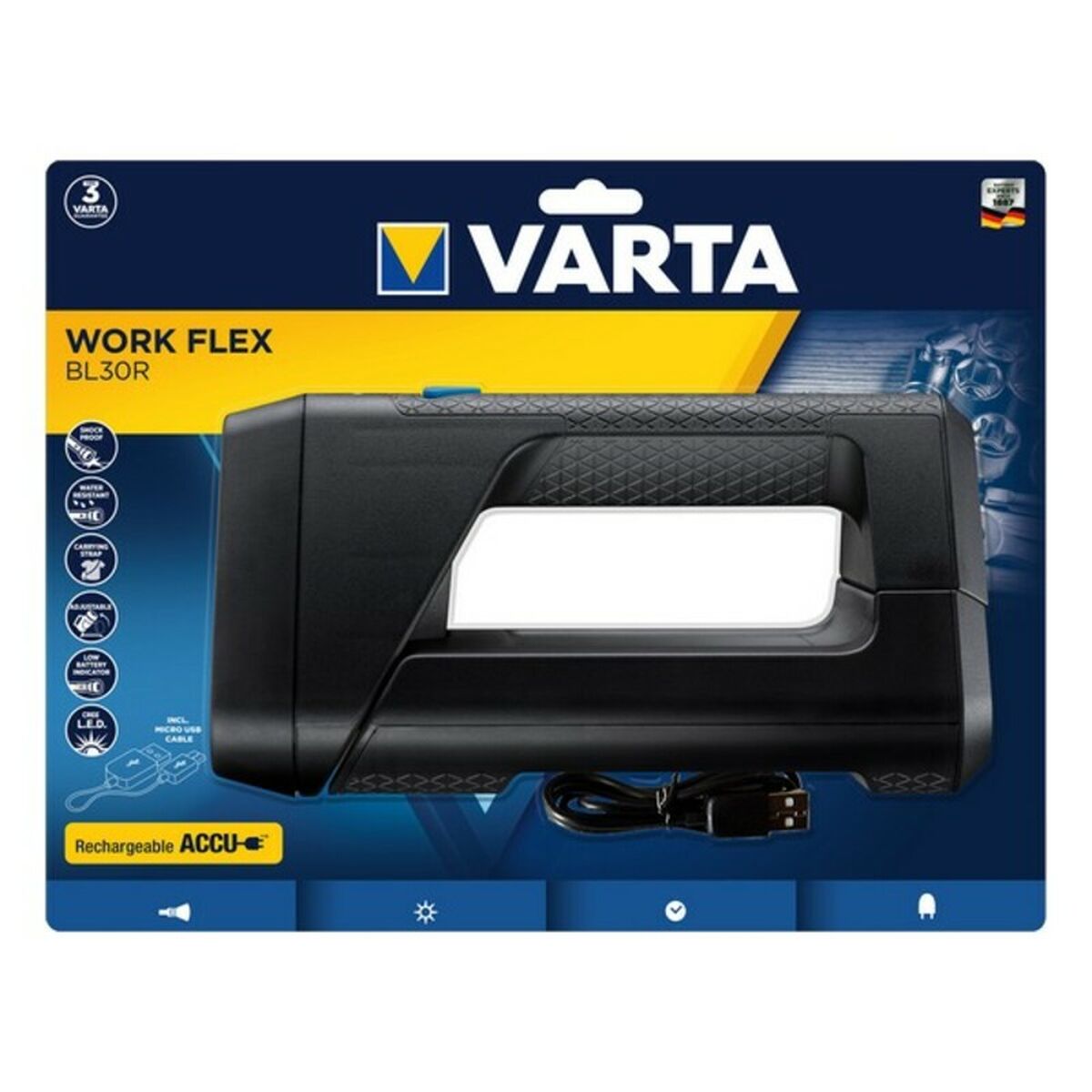 Фонарь Varta Work Flex Чёрный 600 lm-2