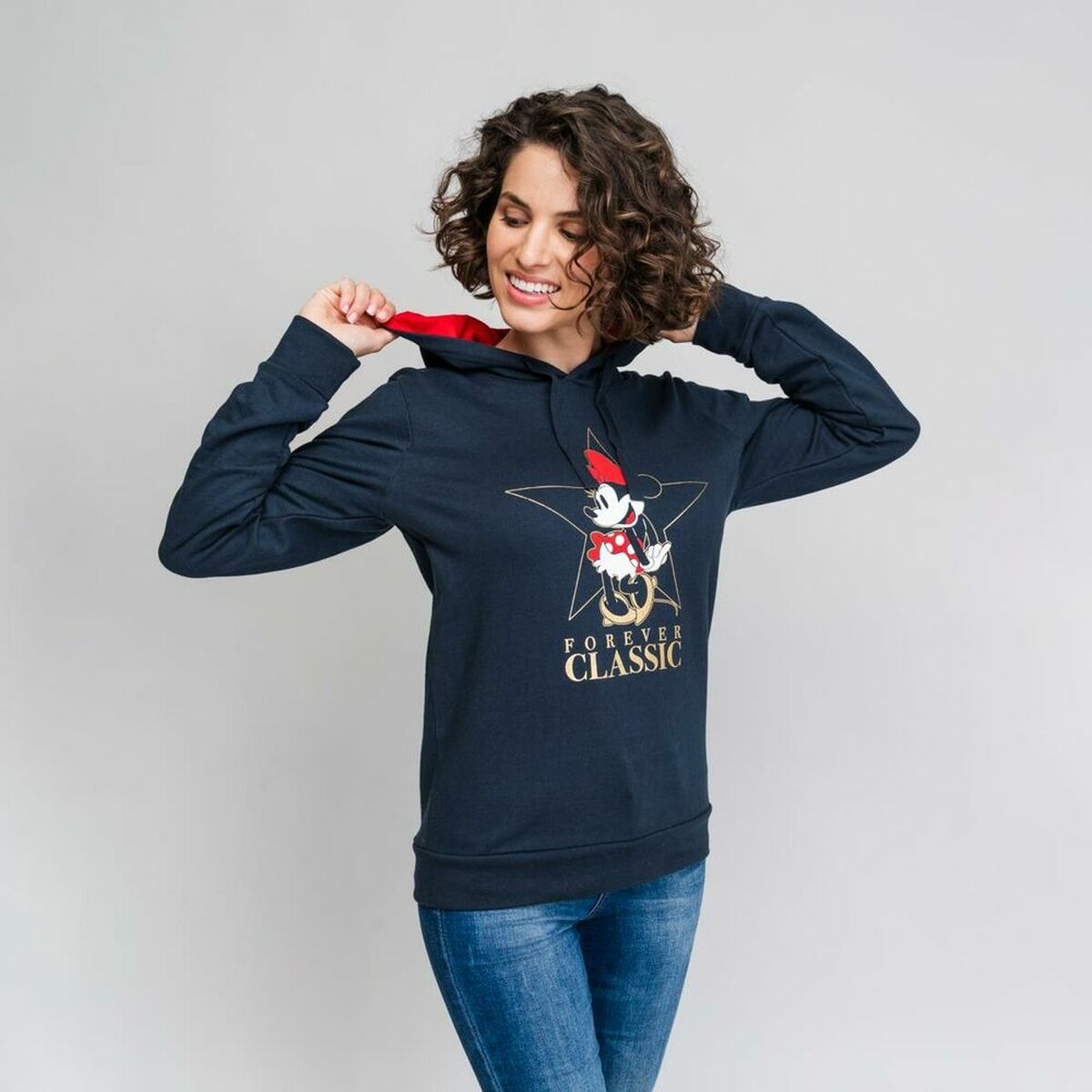 Толстовка с капюшоном женская Minnie Mouse Темно-синий-4