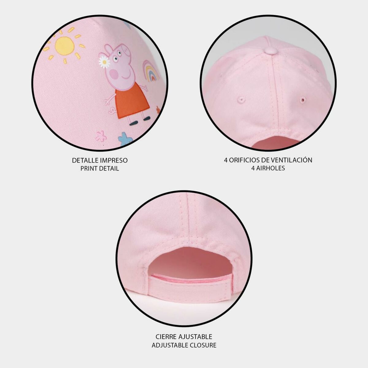 Детская кепка Peppa Pig Розовый (54 cm)-3