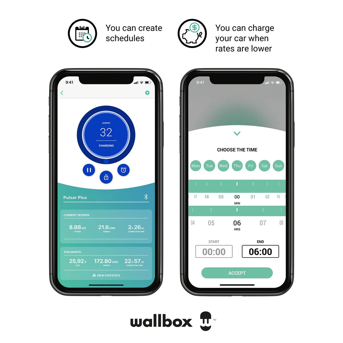 Зарядное устройство для аккумулятора Wallbox Pulsar Plus 7.4W T2-8