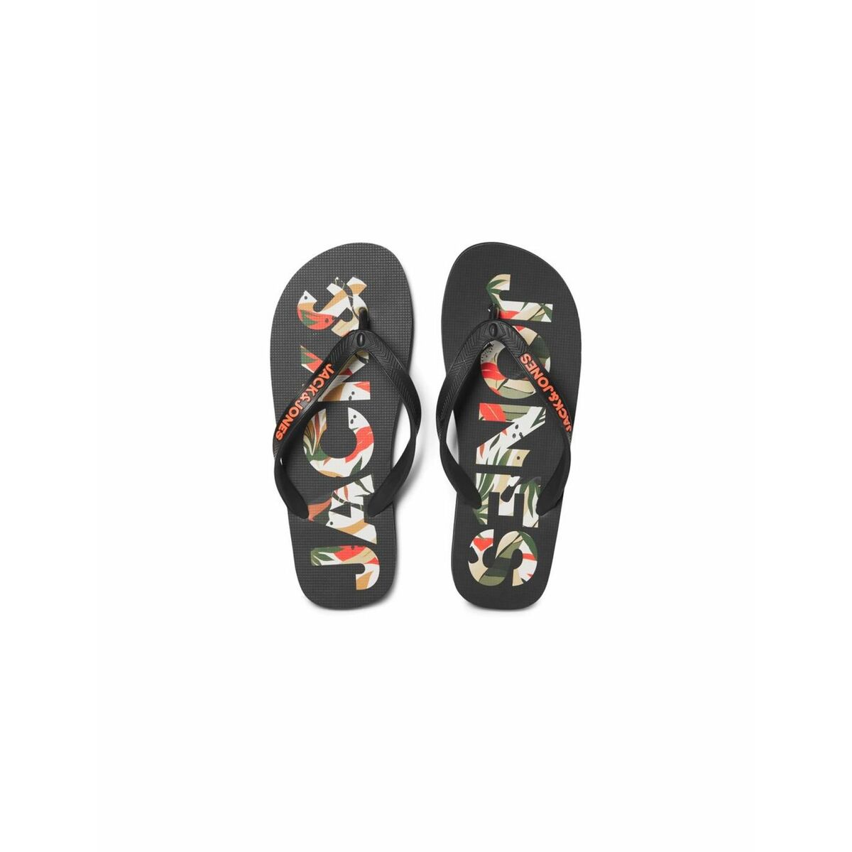Flip flops for men Jack & Jones FWLOGO PALM PRINT 12230642 Black-6