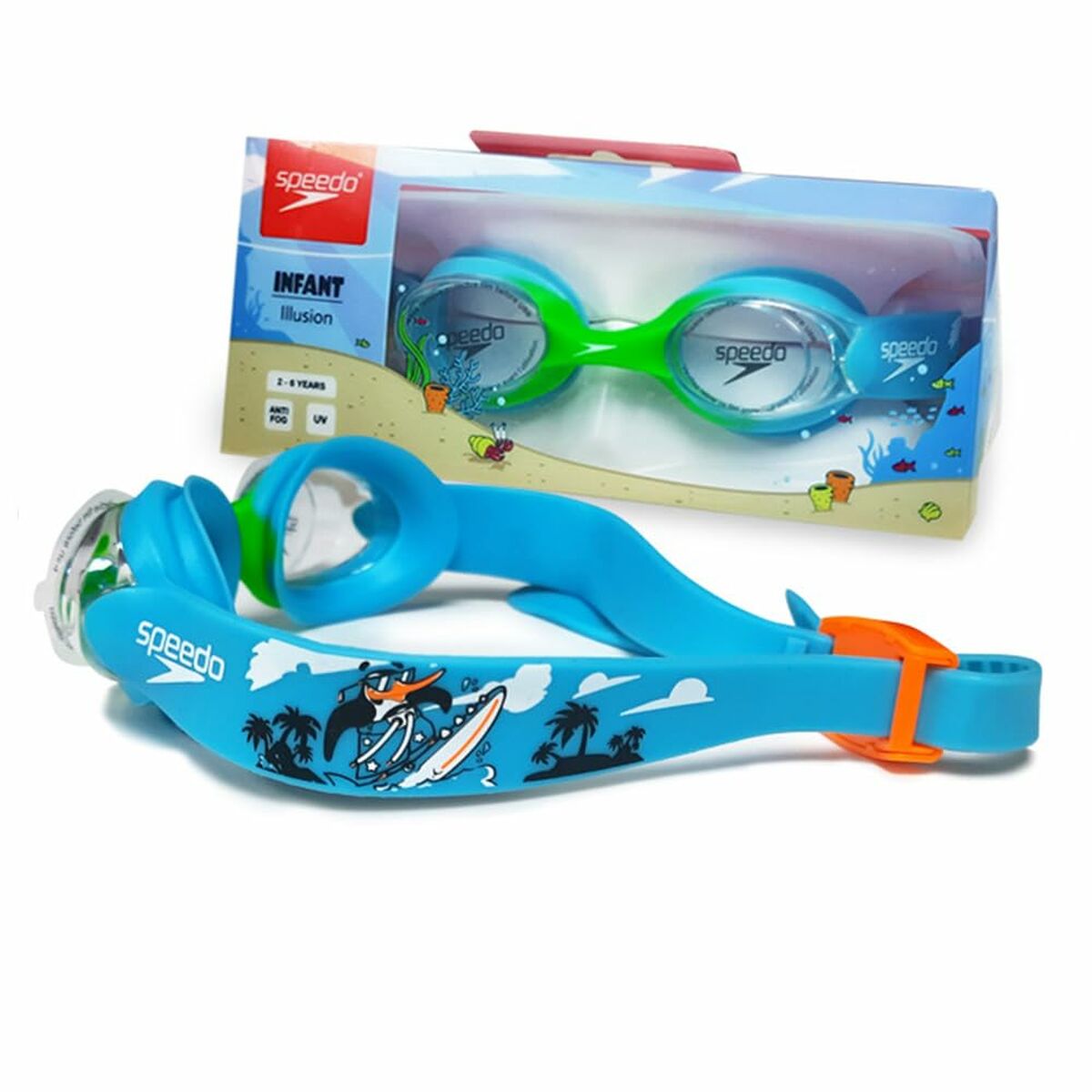 Детские очки для плавания Speedo 8-1211514638 Синий Один размер-6