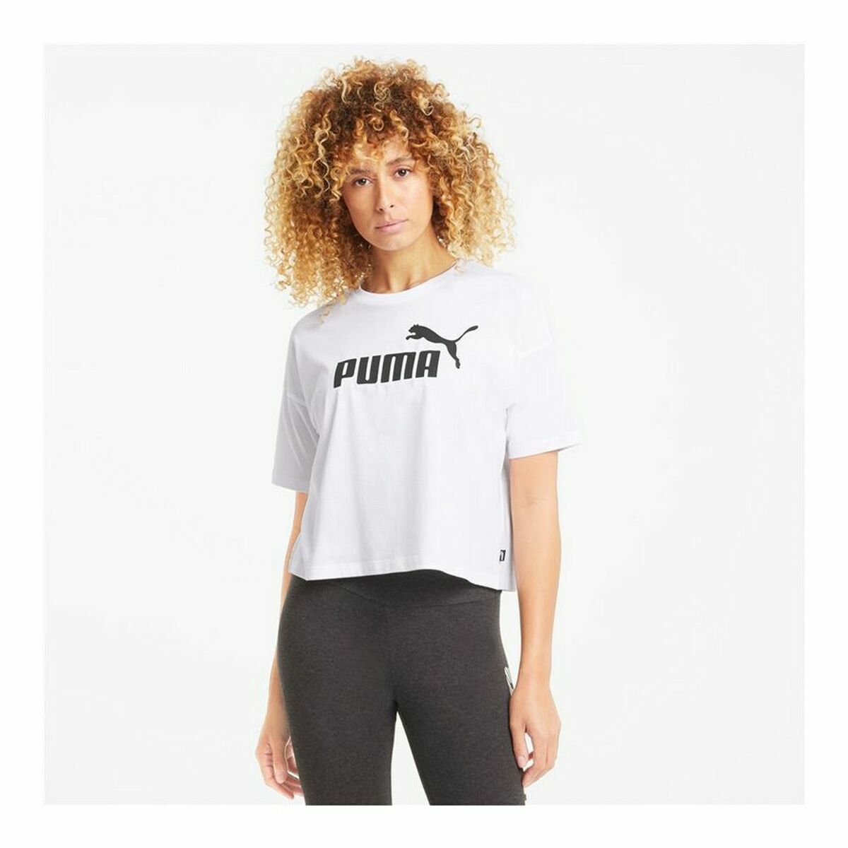 Women's Puma White L Short Sleeve T-Shirt-2