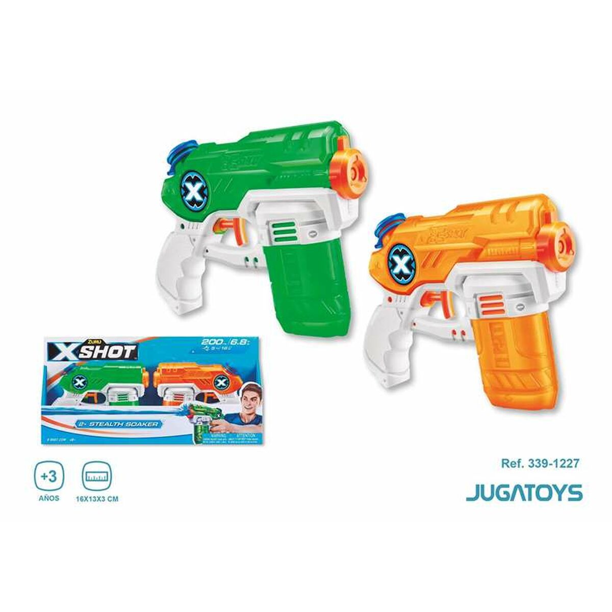 Водяной пистолет X-Shot Warfare Double Small Stealth 2 Предметы 16 x 13 x 3 cm-2