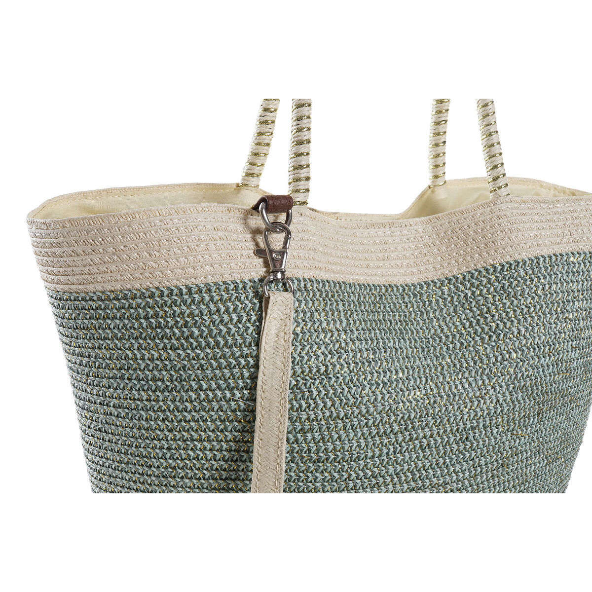 Пляжная сумка DKD Home Decor 43 x 10 x 28 cm Бежевый Коричневый Зеленый (2 штук)-2