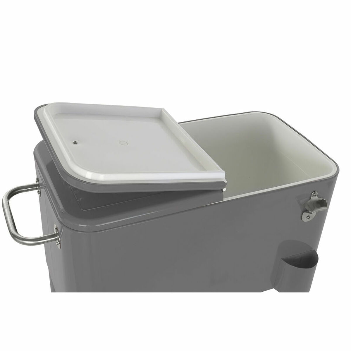 Refrigerator DKD Home Decor Wheels Grey Dark Grey Steel Polypropylene 56 L 74 x 43 x 80 cm (74 x 43 x 80 cm)-4