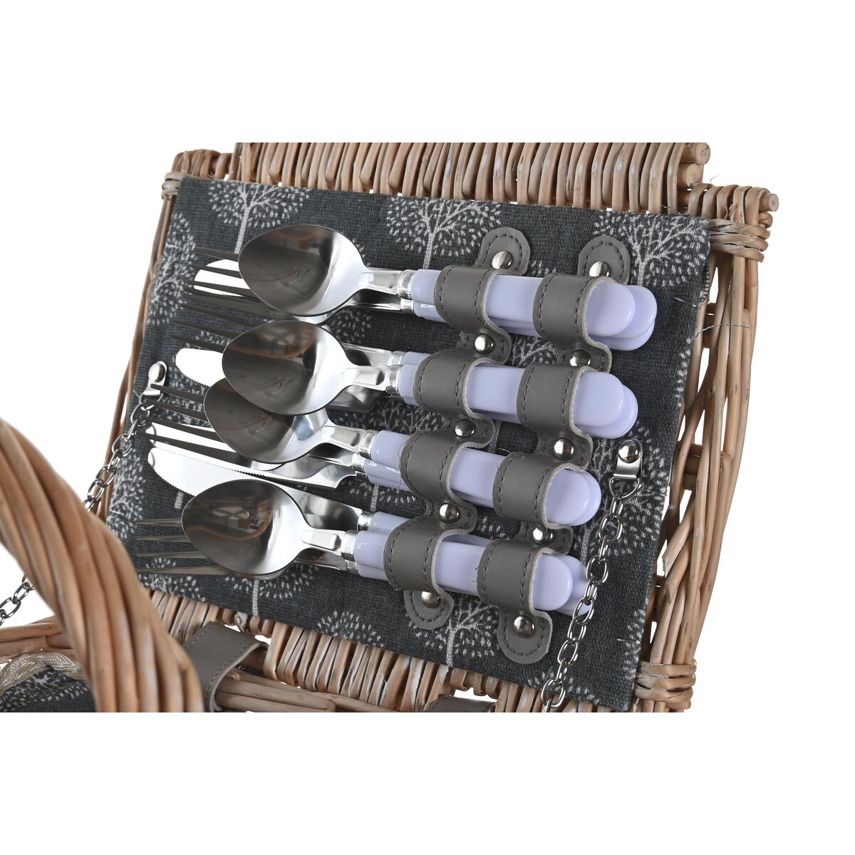 Корзина DKD Home Decor Пикник Натуральный Серый Деревянный плетеный (40 x 28 x 19 cm)-6