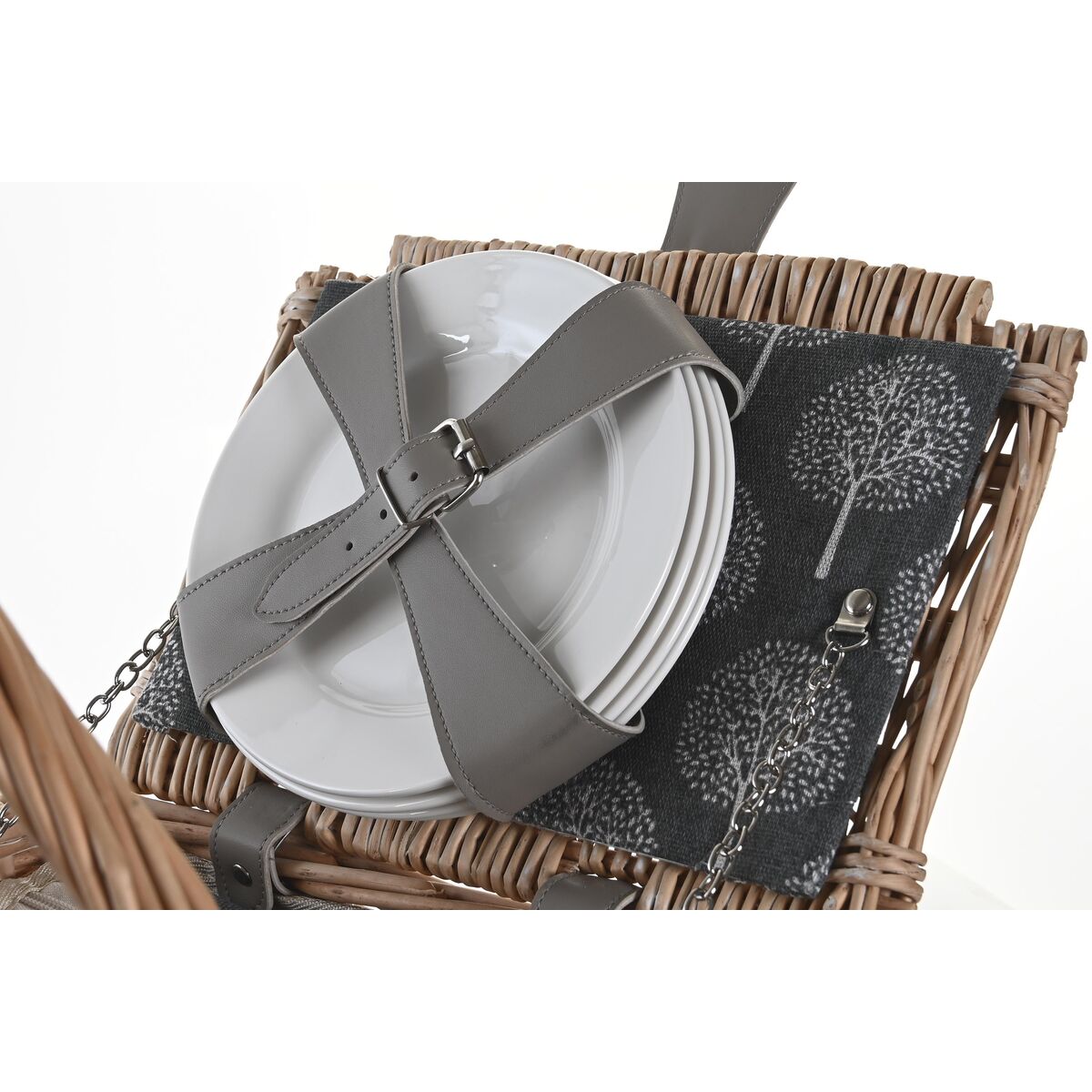 Корзина DKD Home Decor Пикник Натуральный Серый Деревянный плетеный (40 x 28 x 19 cm)-7
