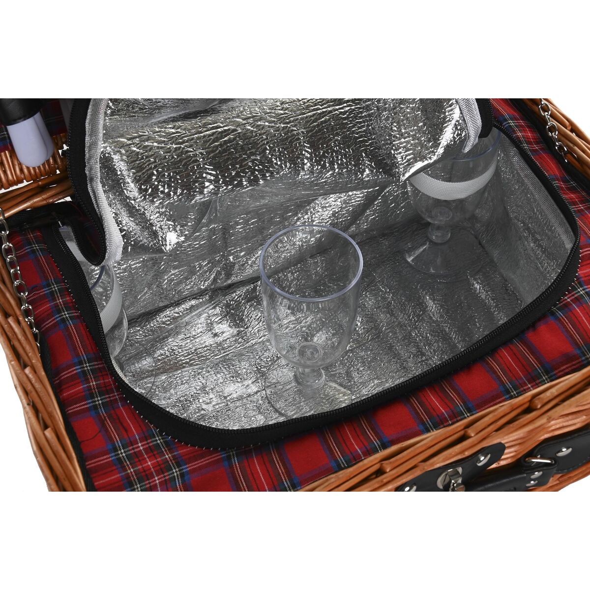 Корзина DKD Home Decor Пикник Натуральный Красный плетеный (48 x 28 x 18 cm)-2