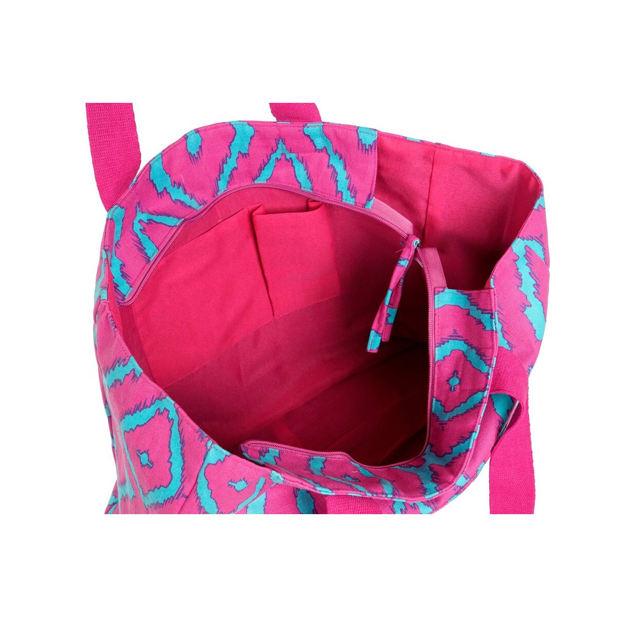 Пляжная сумка DKD Home Decor Синий Зеленый Оранжевый Фуксия 55 x 14 x 35 cm (3 штук)-2