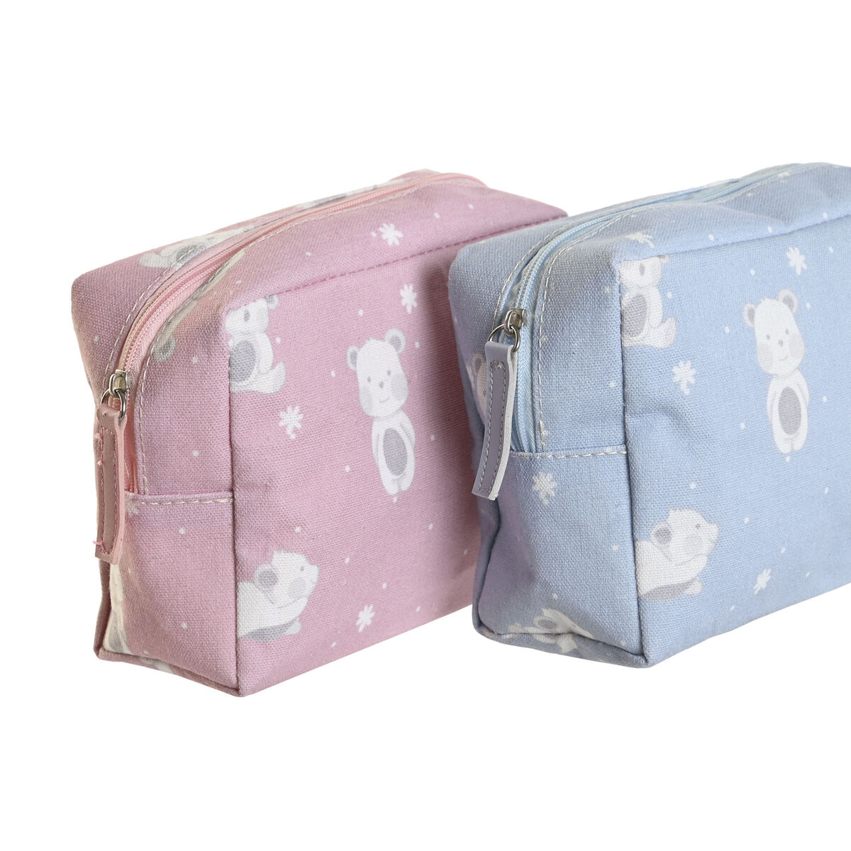 Дорожный несессер DKD Home Decor Синий Белый Зеленый Розовый polialgodon osos 15 x 6 x 12 cm (2 штук)-2