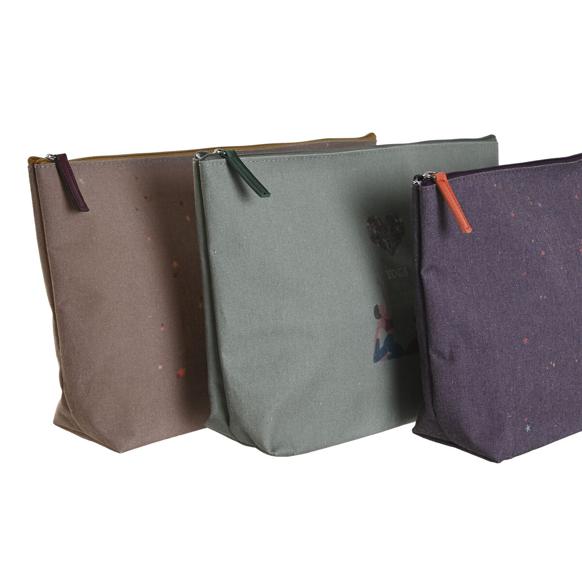 Несессер DKD Home Decor Коричневый Зеленый Бордовый Полотно Yoga 33 x 8 x 20 cm (3 штук)-2