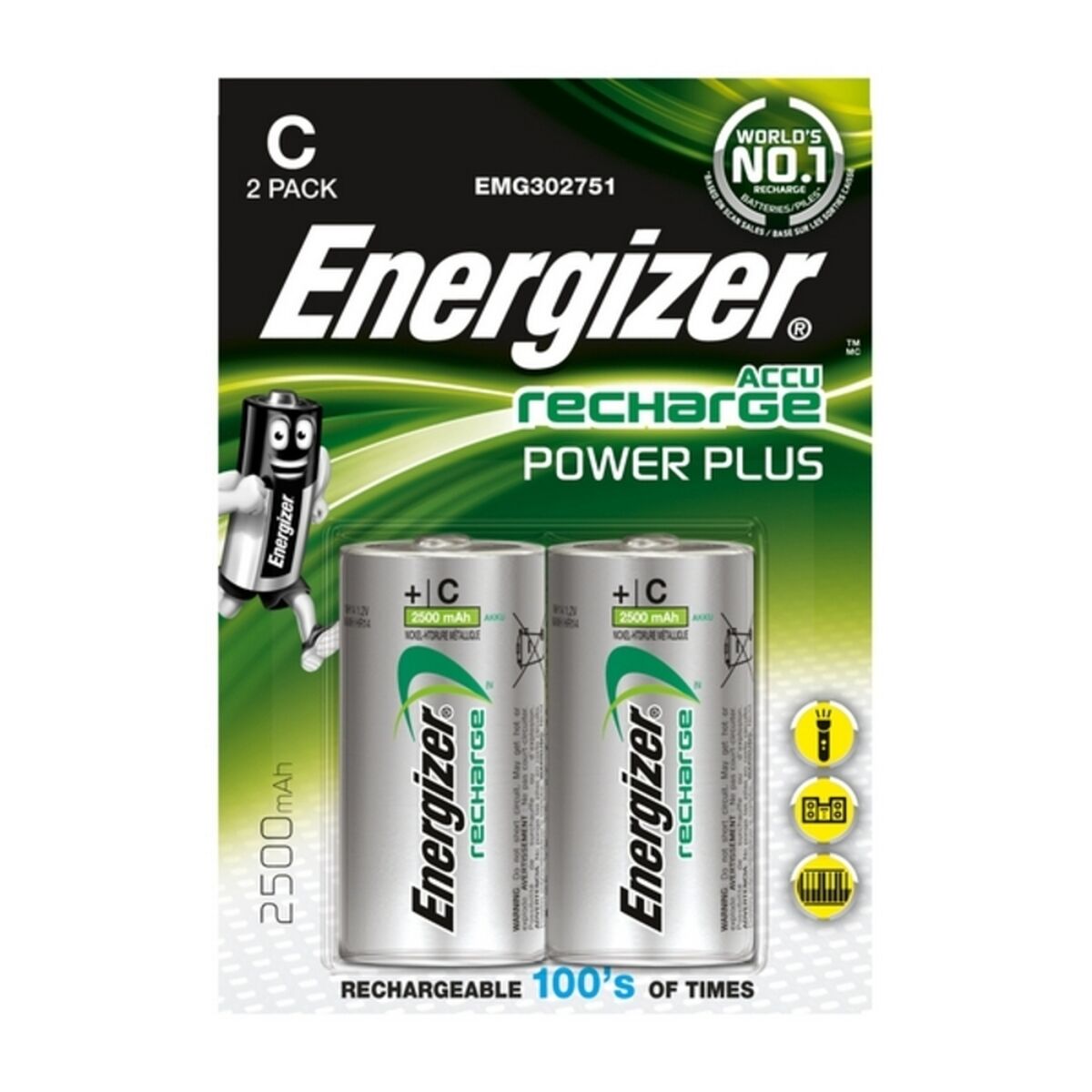 Аккумуляторные батарейки Energizer ENGRCC2500 1,2 V C HR14-5
