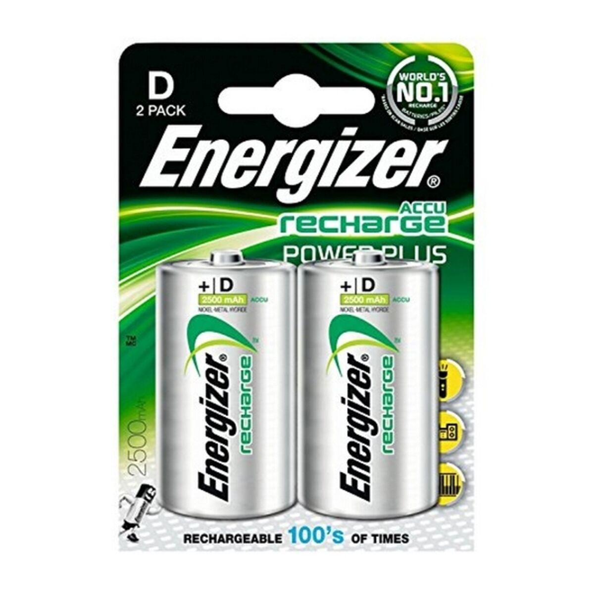 Аккумуляторные батарейки Energizer ENGRCD2500 1,2 V HR20 D2-2