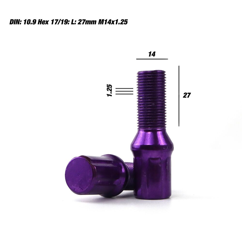 Set Nuts OMP 27 mm Purple 20 uds M14 x 1.25-2