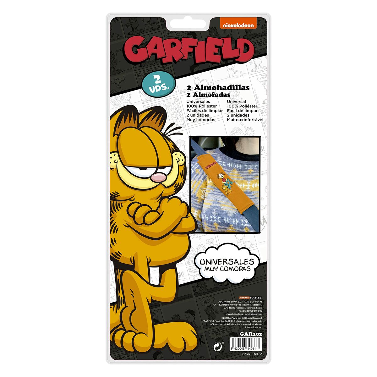 Накладки на ремни безопасности GAR102 Оранжевый Garfield-2