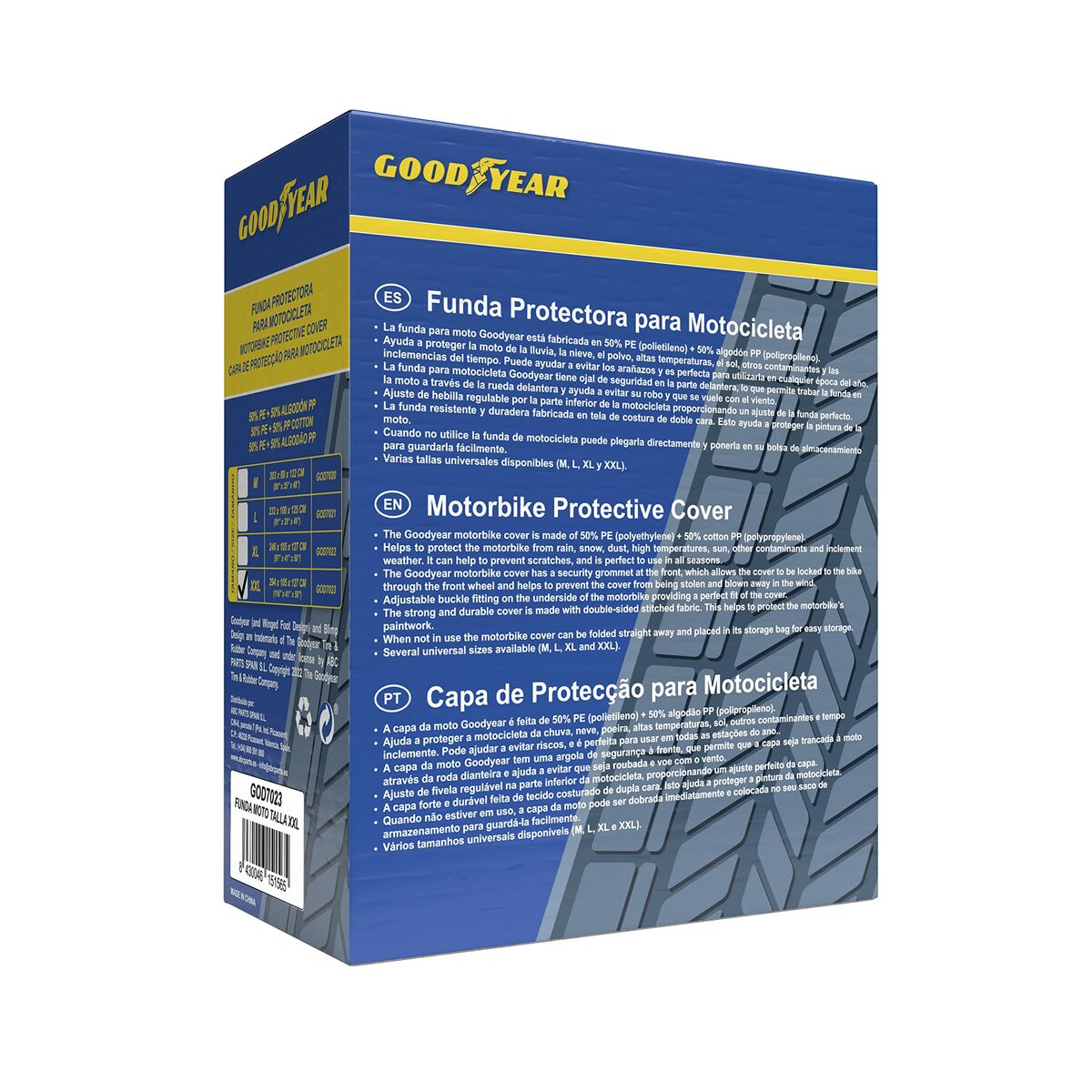 Goodyear Motorcycle Covers GOD7023 XXL Blue-2