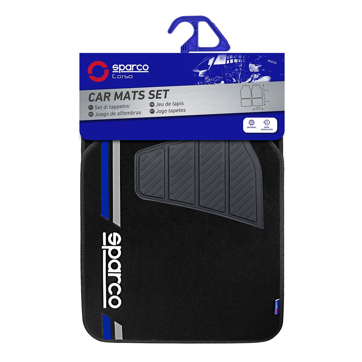 Комплект автомобильных ковриков Sparco SPCF508BL Синий Универсальный-4