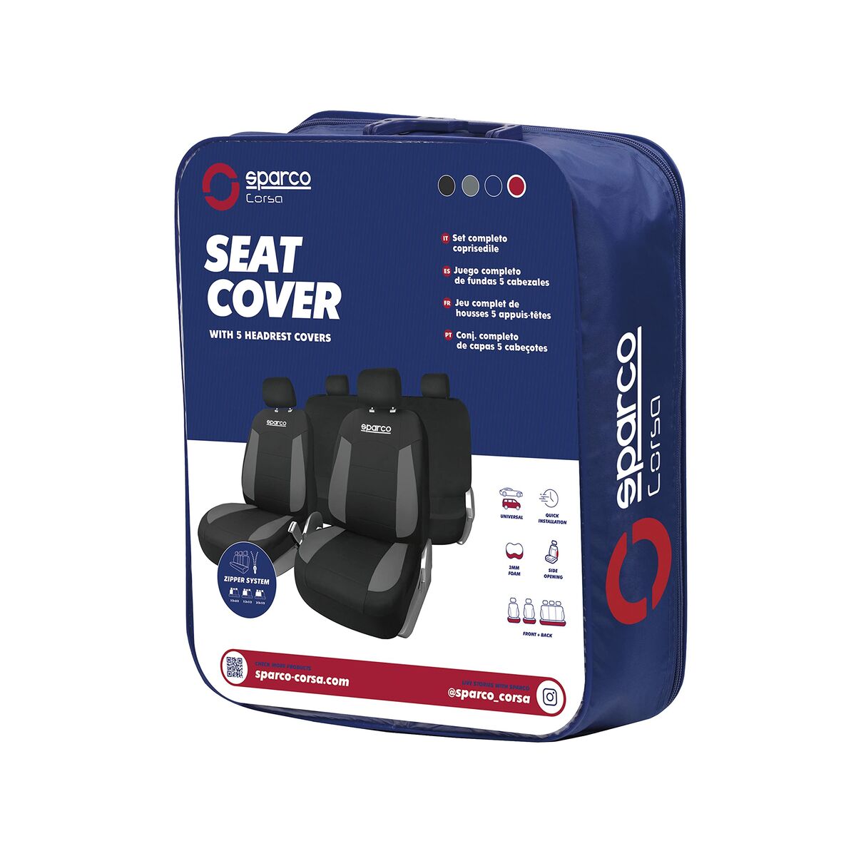 Sparco Strada Seat Covers Kit Black/Grey-2