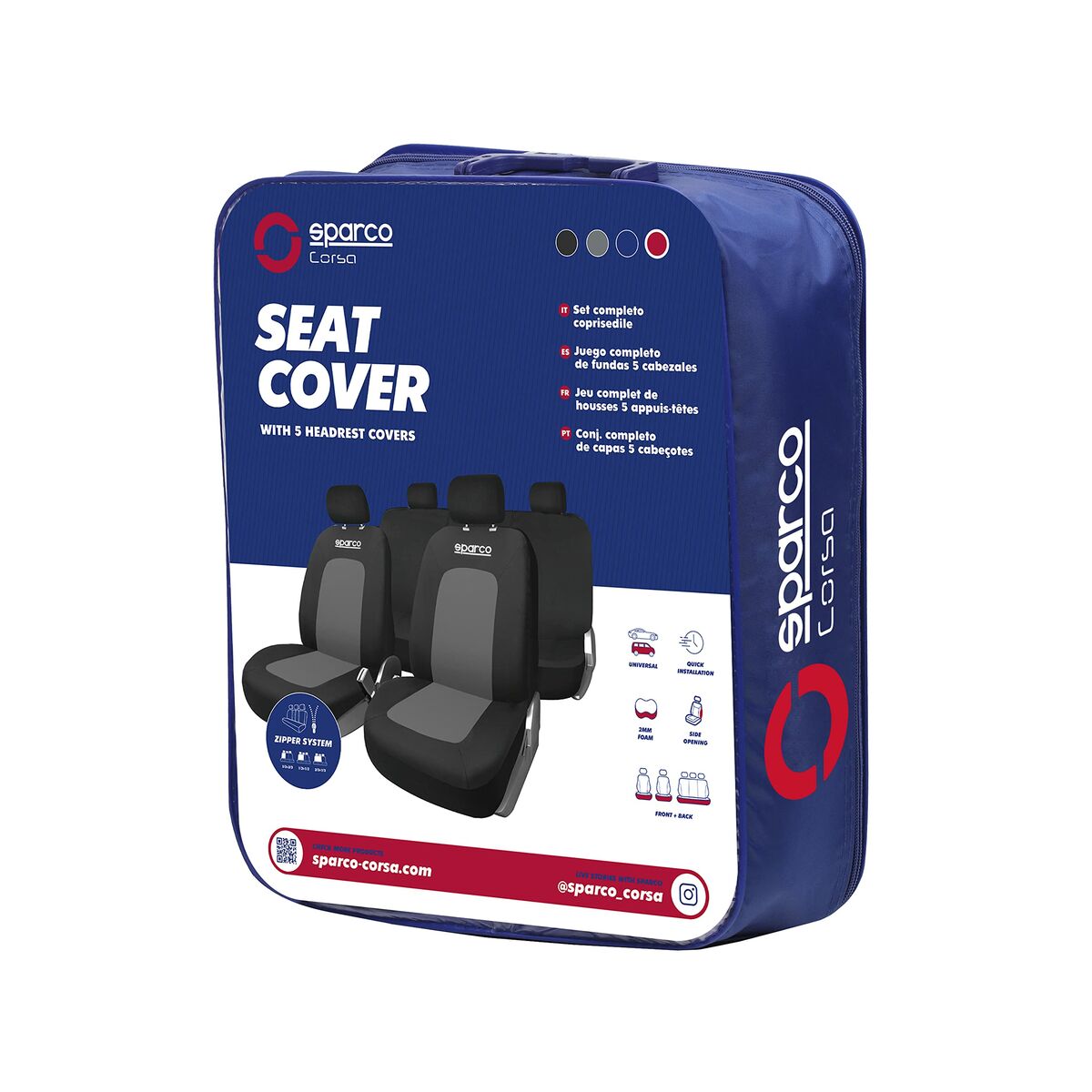 Sparco Sport Seat Covers Kit Black/Grey-2