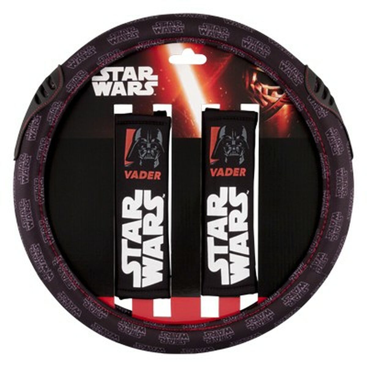 Крышка рулевого колеса + накладки на ремень Star Wars Darth Vader Универсальный Чёрный 3 Предметы-3