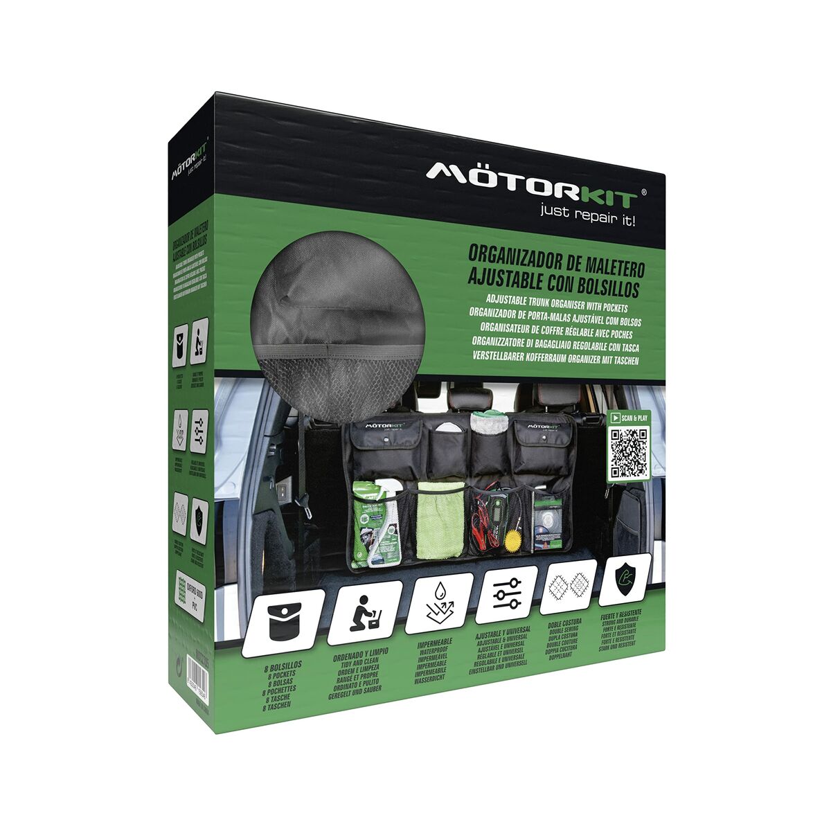Органайзер для багажника автомобиля Motorkit MOT2705 Чёрный Регулируемый-6