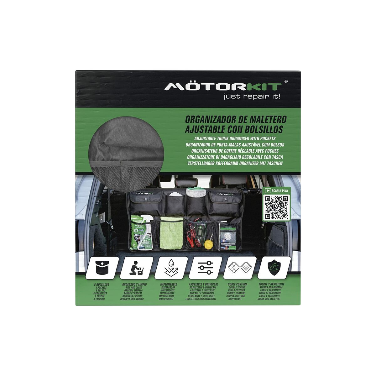 Органайзер для багажника автомобиля Motorkit MOT2705 Чёрный Регулируемый-7