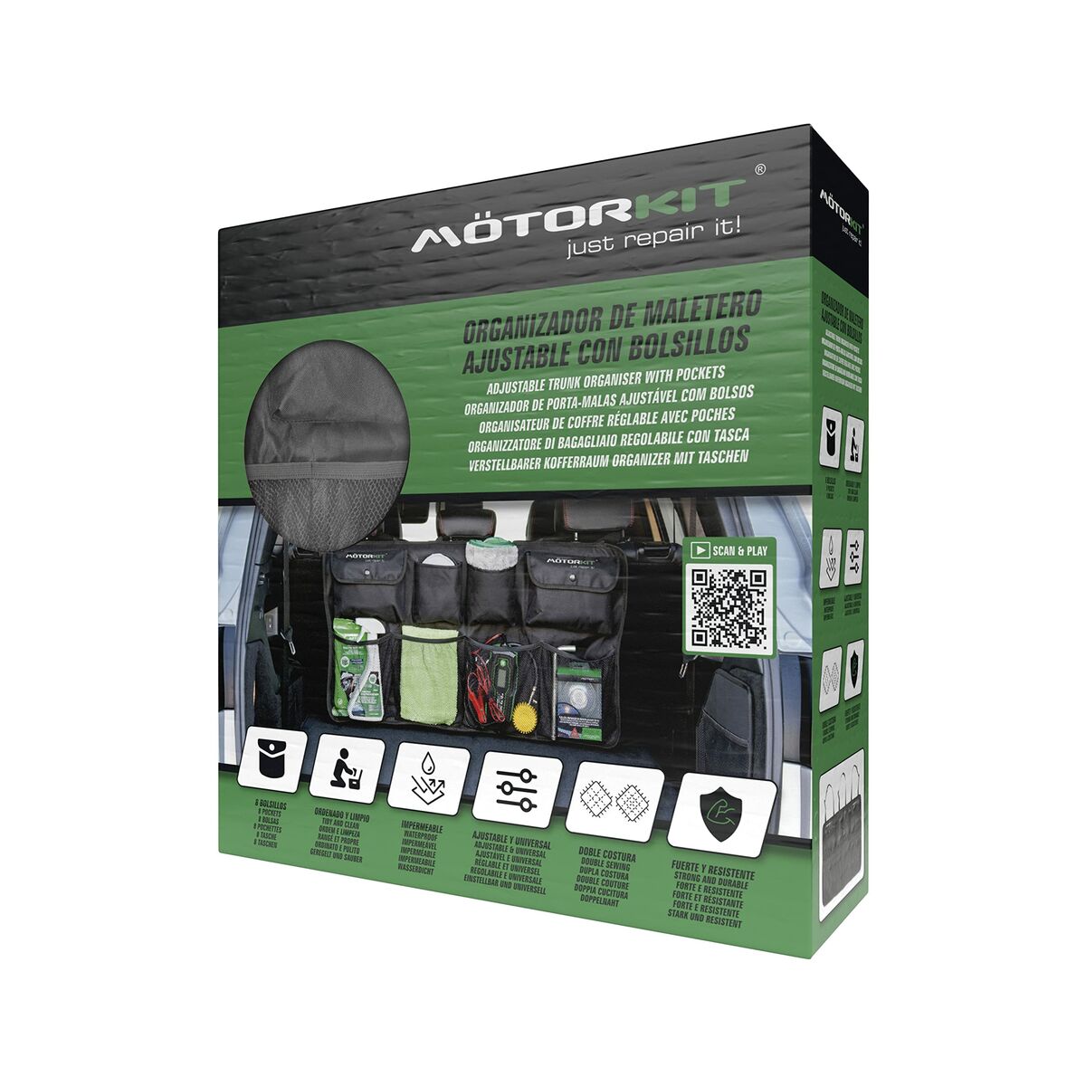 Органайзер для багажника автомобиля Motorkit MOT2705 Чёрный Регулируемый-8