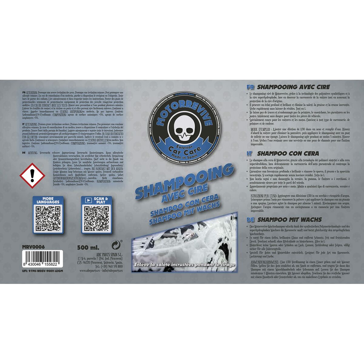 Автошампунь Motorrevive воск 500 ml-6