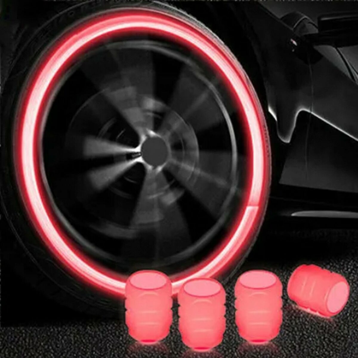 Set of plugs OCC Motorsport OCCLEV001 4 pieces Fluorescent Red-7