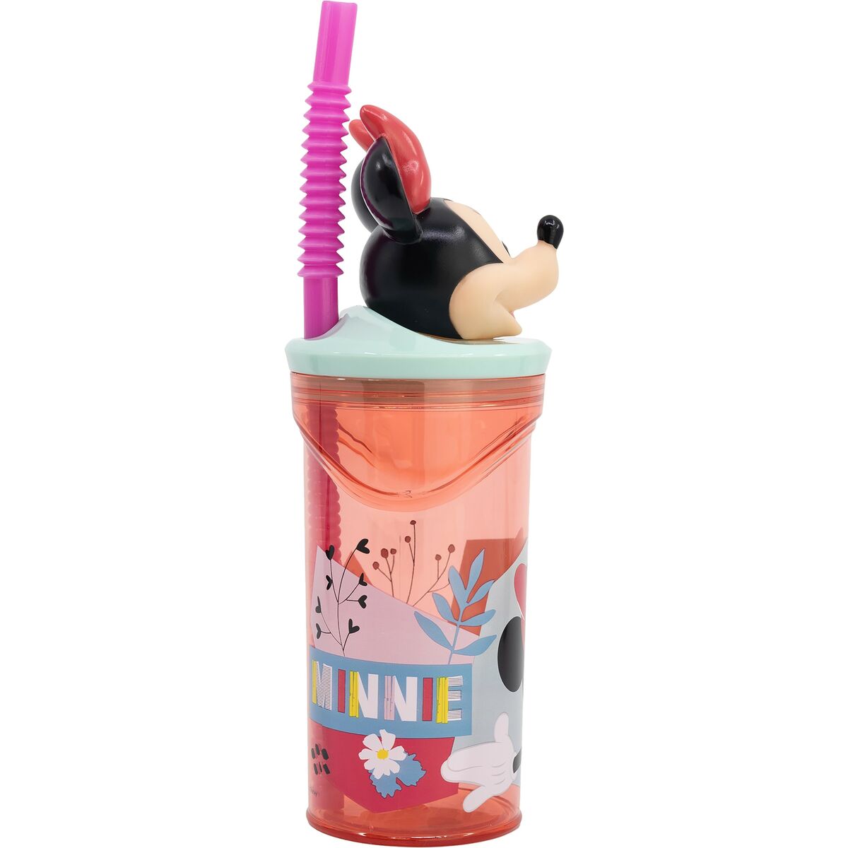 Стакан с Соломинкой Minnie Mouse CZ11337 Розовый 360 ml 3D-3