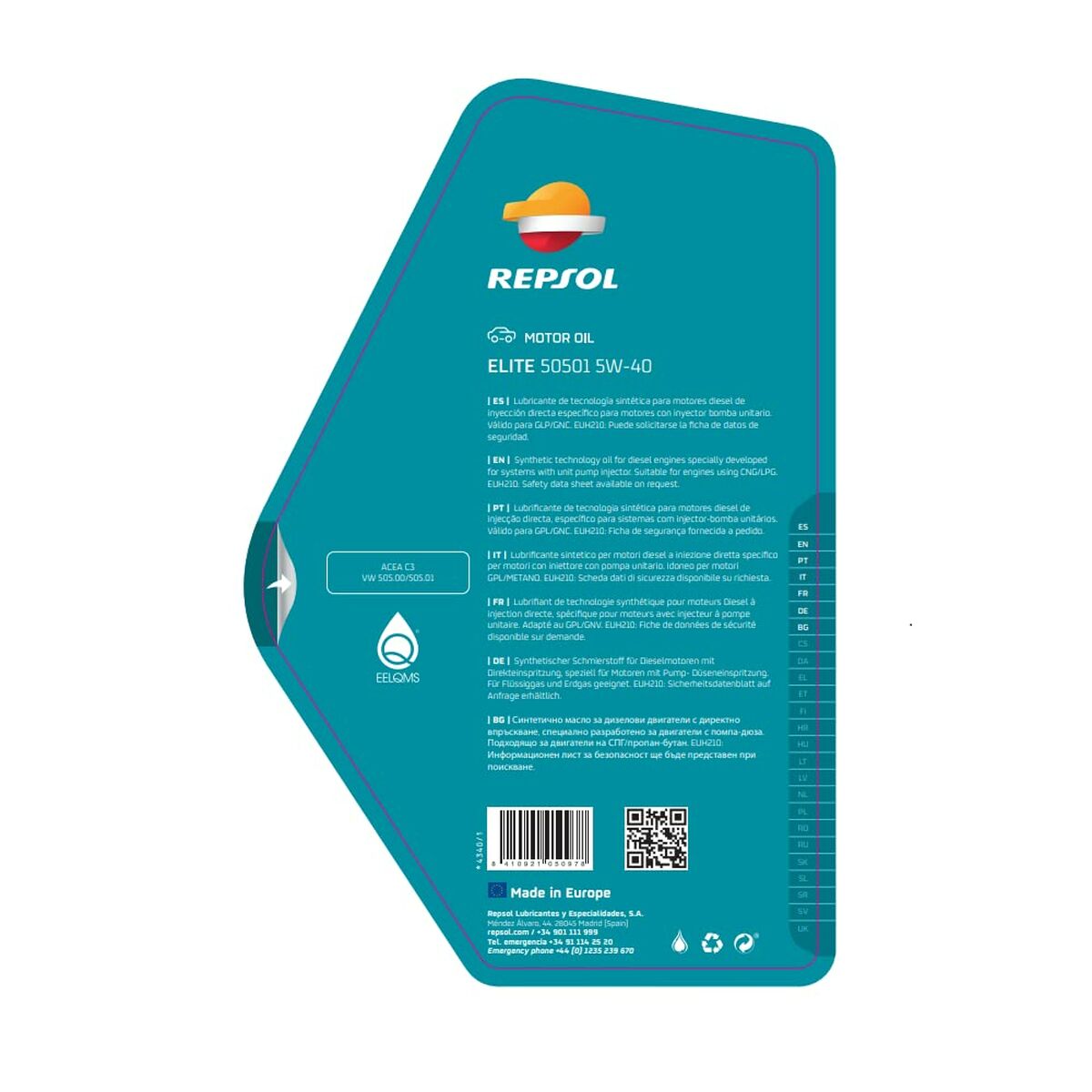 Автомобильное моторное масло ELITE TDI 50501 5W40 5 L-4